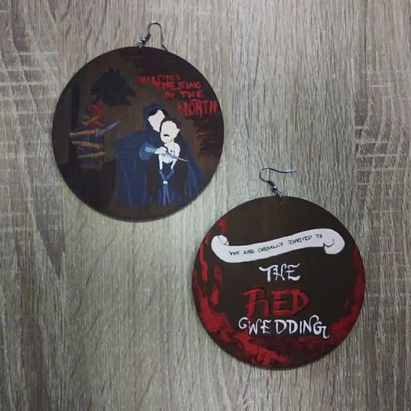 "Red Wedding 1" Earrings - Picture 3 of 8